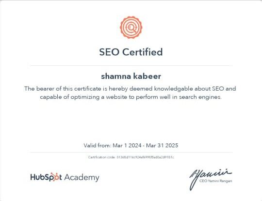 SEO Certified digital marketing strategist