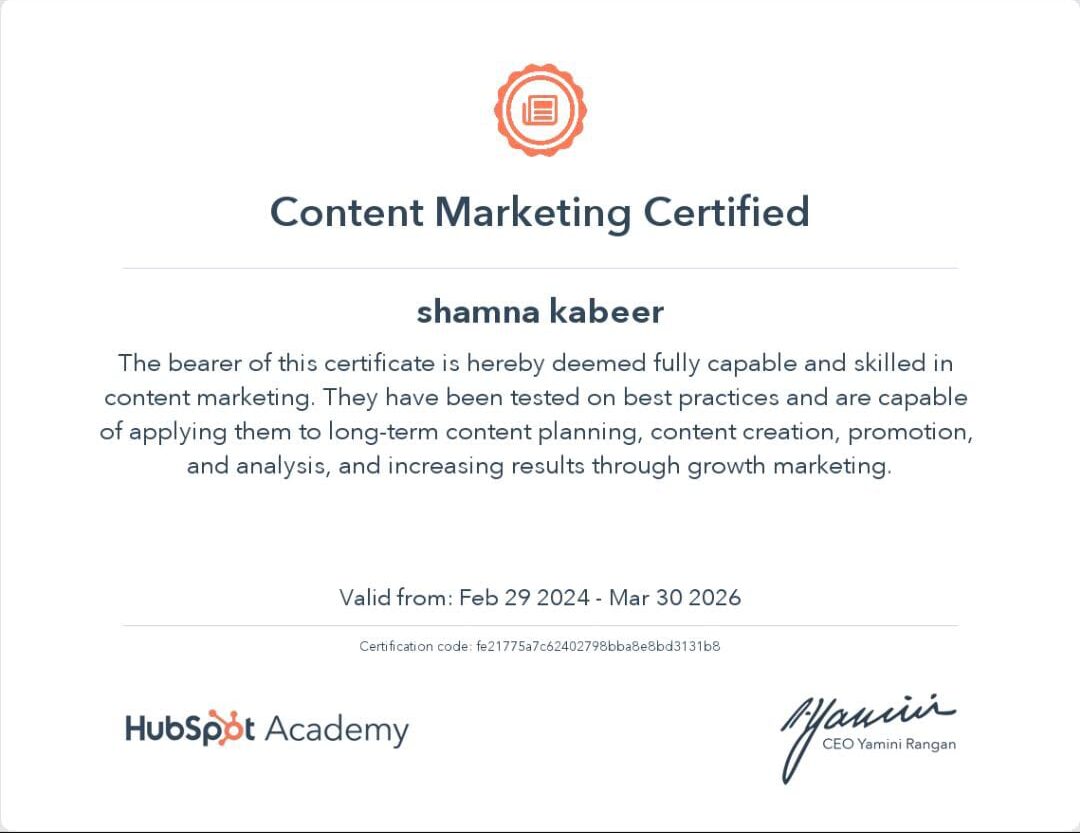 Content marketing certified online marketer