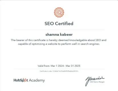 SEO Certified digital marketing strategist