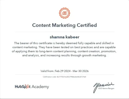 Content marketing certified online marketer